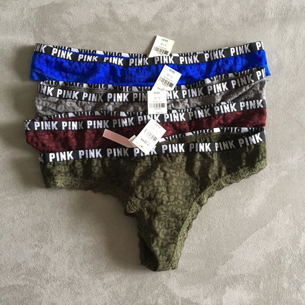 4 Pink Victoria Secret Thong Size Large